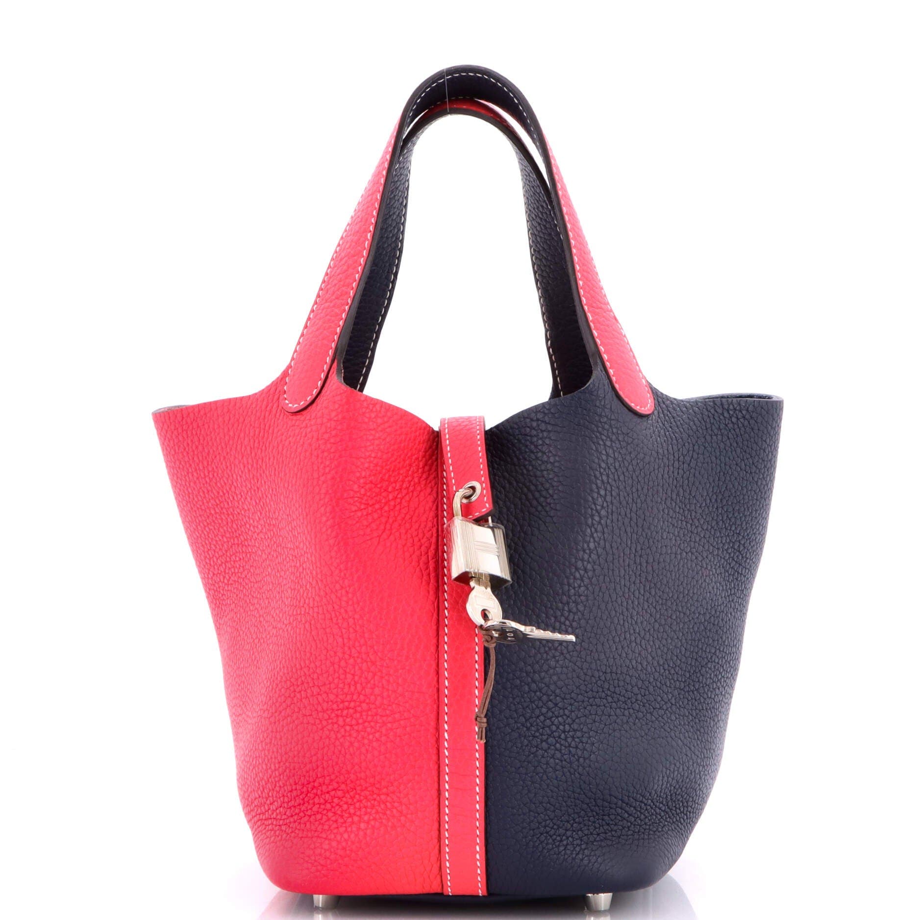 Casaque Picotin Lock Bag Clemence PM, Main, color, Blue