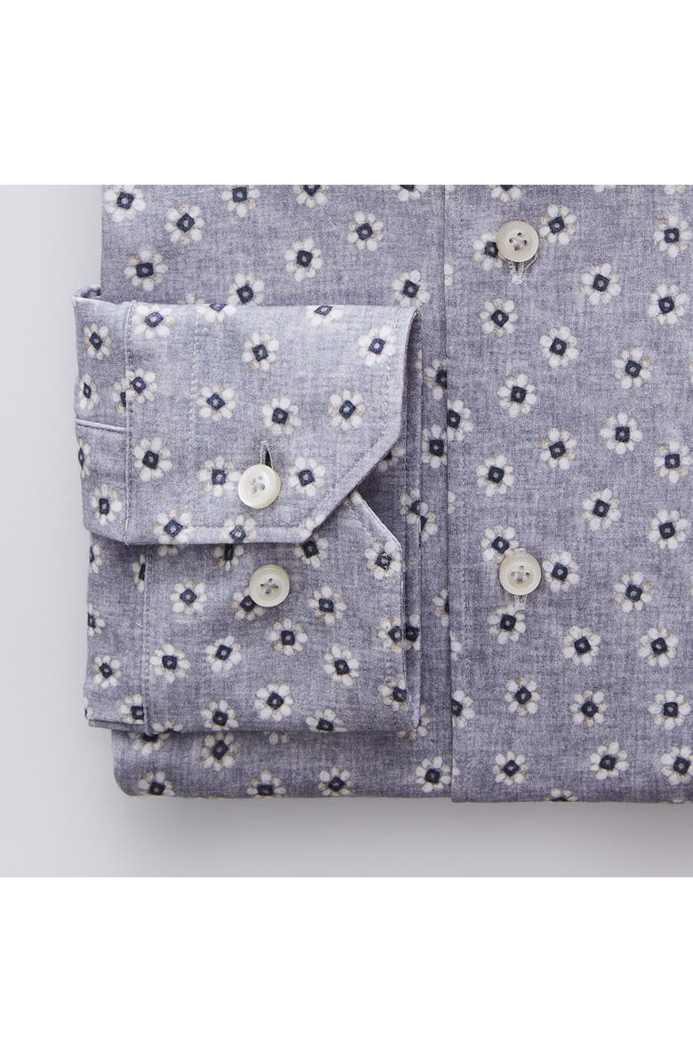 Emanuel Berg 4Flex Modern Fit Floral Knit Button-Up Shirt, Alternate, color, Medium Grey