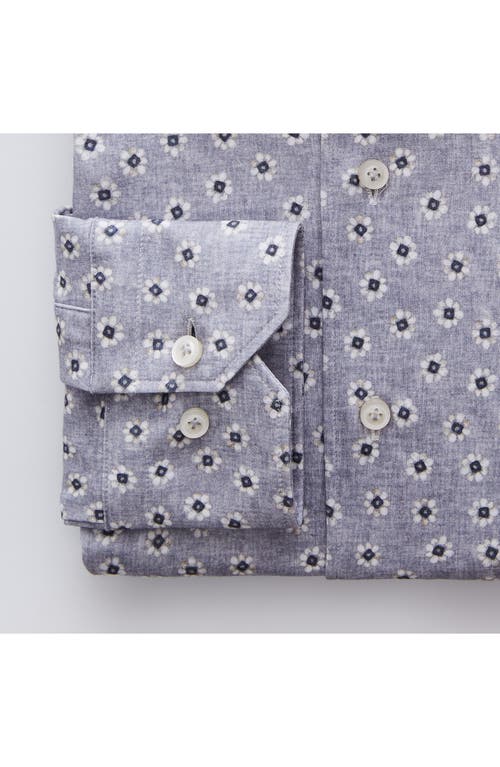 Emanuel Berg 4flex Modern Fit Floral Knit Button-up Shirt In Gray
