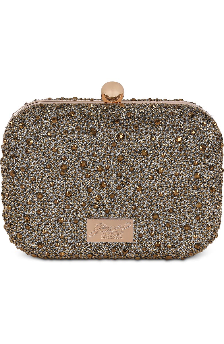 Jewel Badgley Mischka Celest Crystal Mini Minaudiere Clutch, Alternate, color, Gold