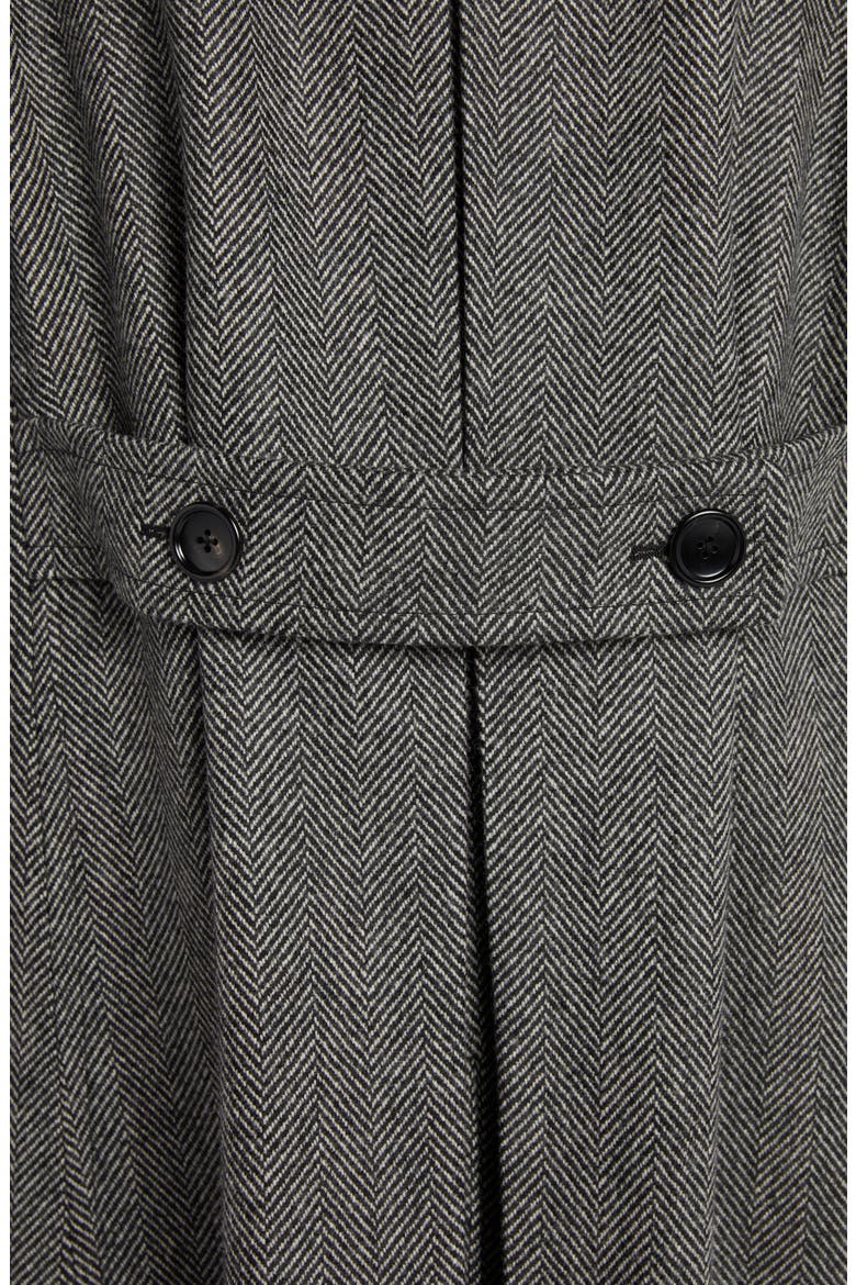 Officer Herringbone Wool Martingale Coat, Alternate, color, BLACK/ WHITE