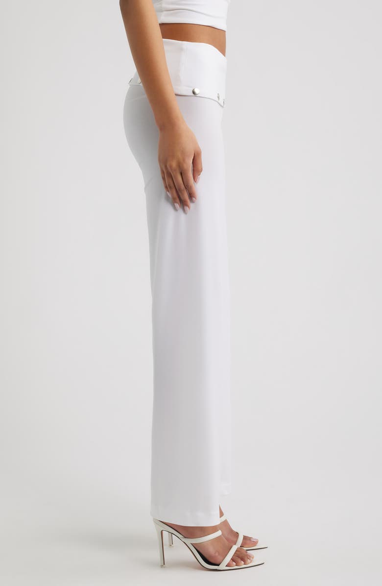 Bella Venice Liza Stud Detail Knit Pants, Alternate, color, White