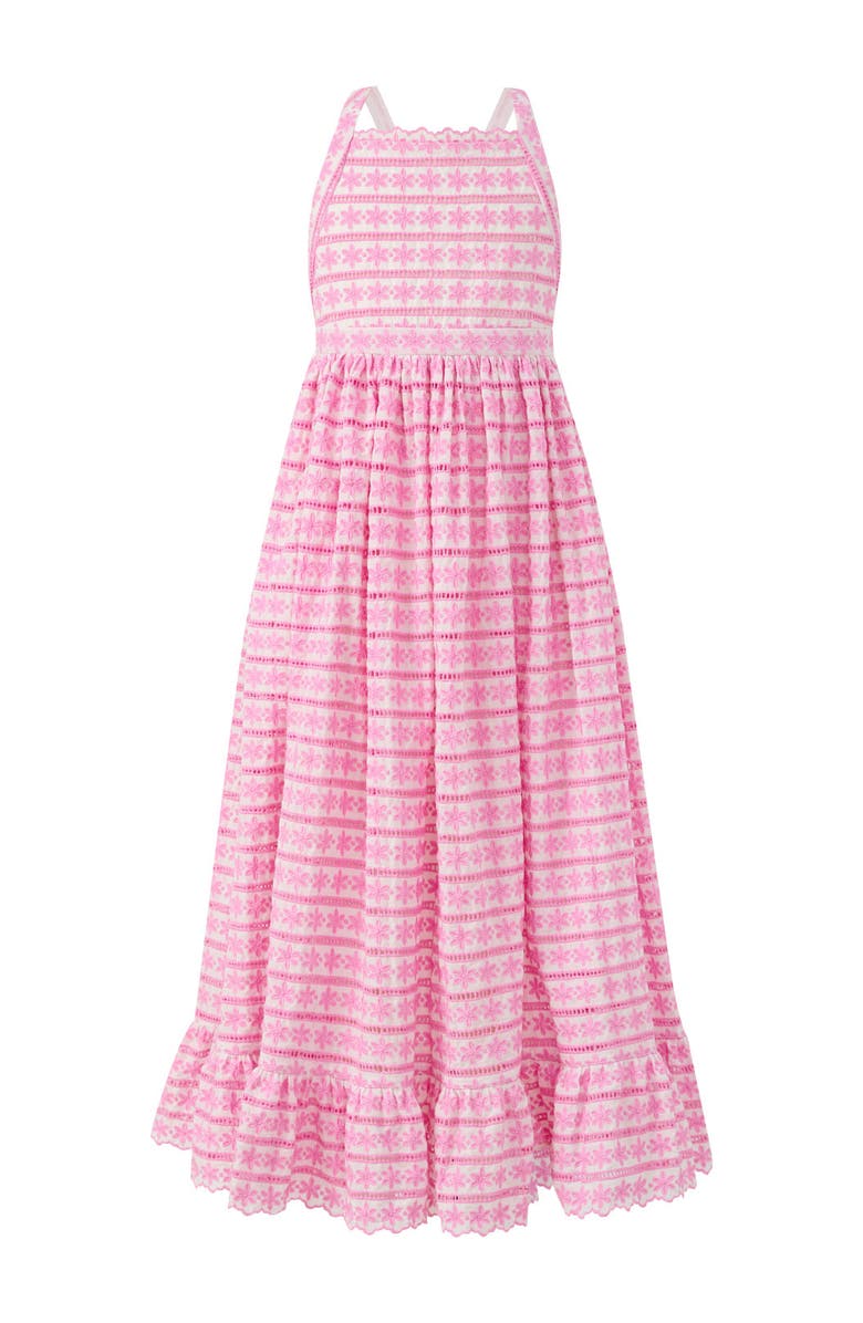 Marlo Kids Odessa Embroidered Maxi Dress, Main, color, Pink