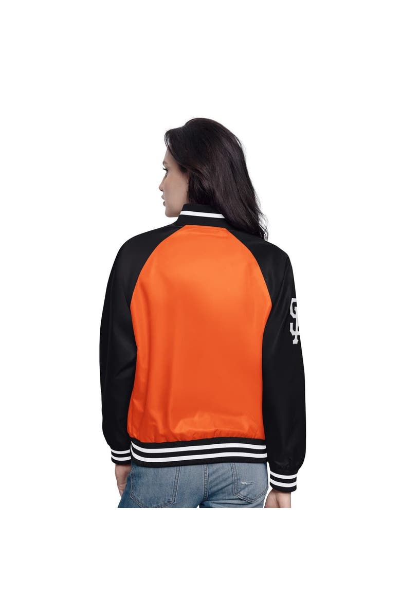 STARTER Women's Starter Orange/Black San Francisco Giants Home Run Full-Snap Varsity Jacket, Alternate, color, 