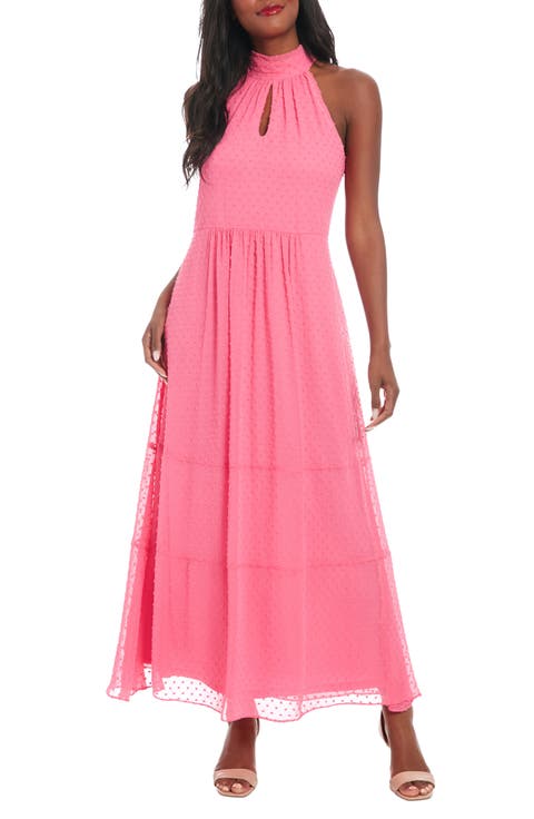 Mock Neck Keyhole Sleeveless Maxi Dress