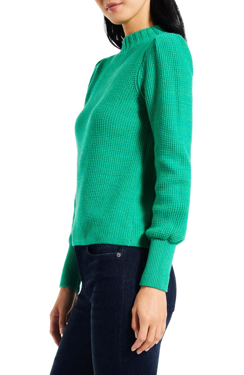 NIC+ZOE Puff Shoulder Waffle Stitch Sweater, Alternate, color,