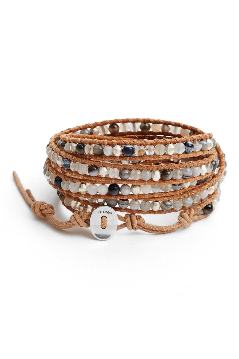 Wrap Bracelet, Main, color, BOTSWANA AGATE MIX