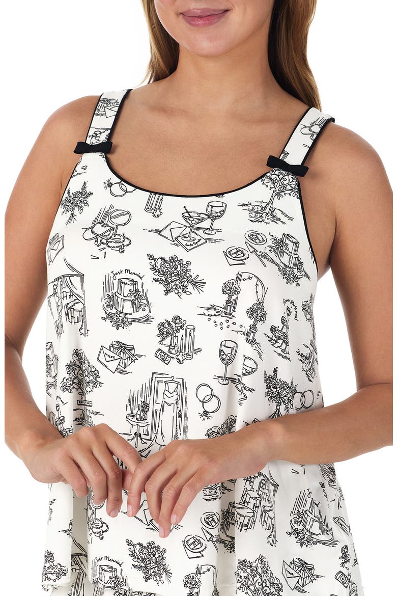 Boxer Pajama Tank and Shorts Set, Alternate, color, WHITE/ BLACK