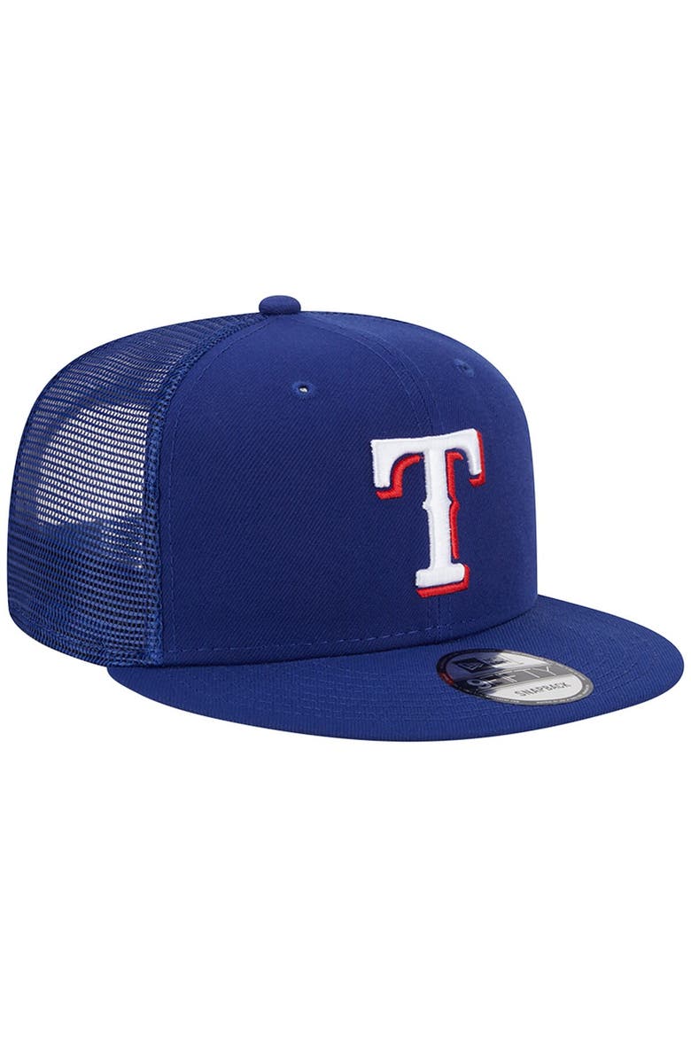 Men's New Era Royal Texas Rangers Team Color Trucker 9FIFTY Snapback Hat, Alternate, color, Royal