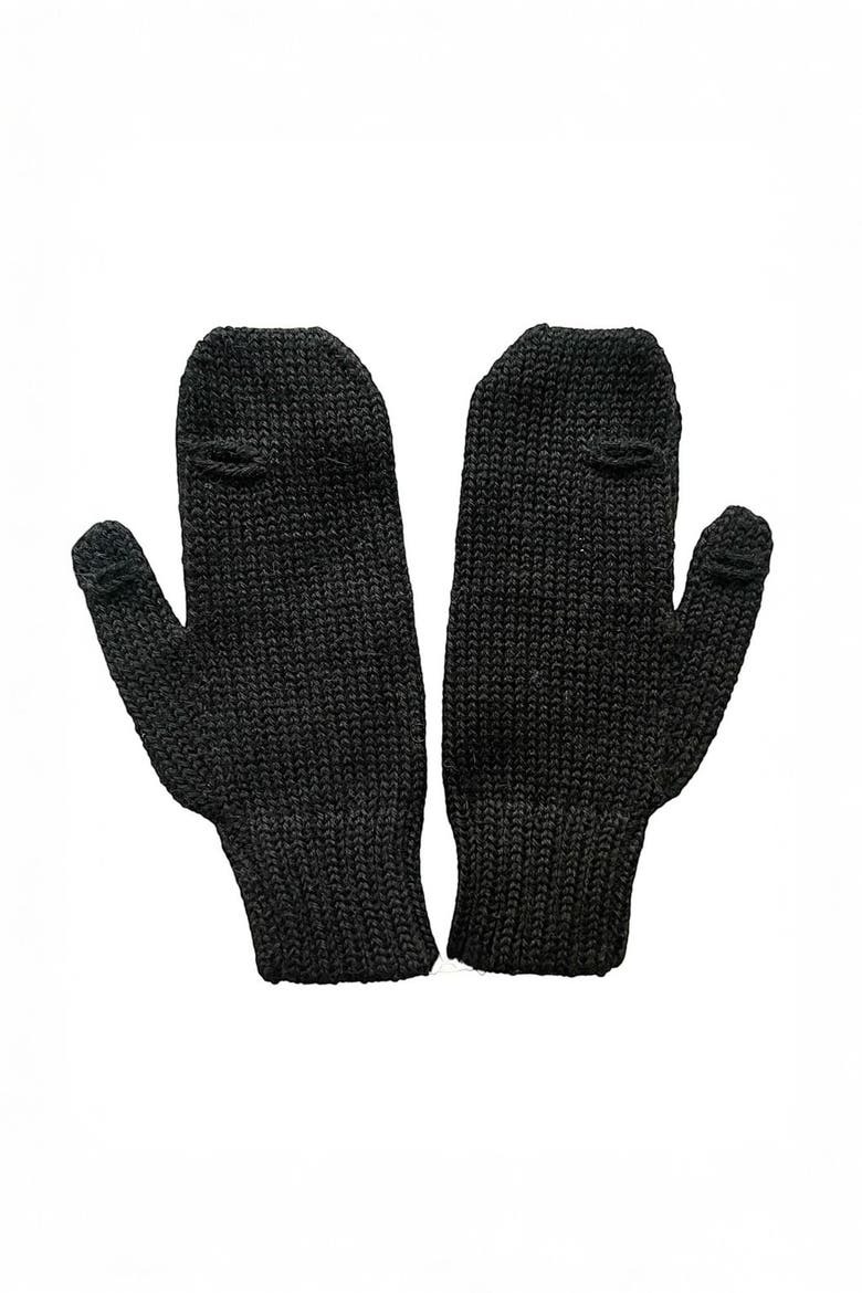 Heart Mittens Alpaca Wool, Alternate, color, Black