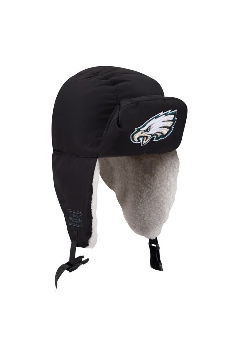Men's New Era x Alpha Industries  Black Philadelphia Eagles Puffer Quilted Trapper Hat, Alternate, color, Black