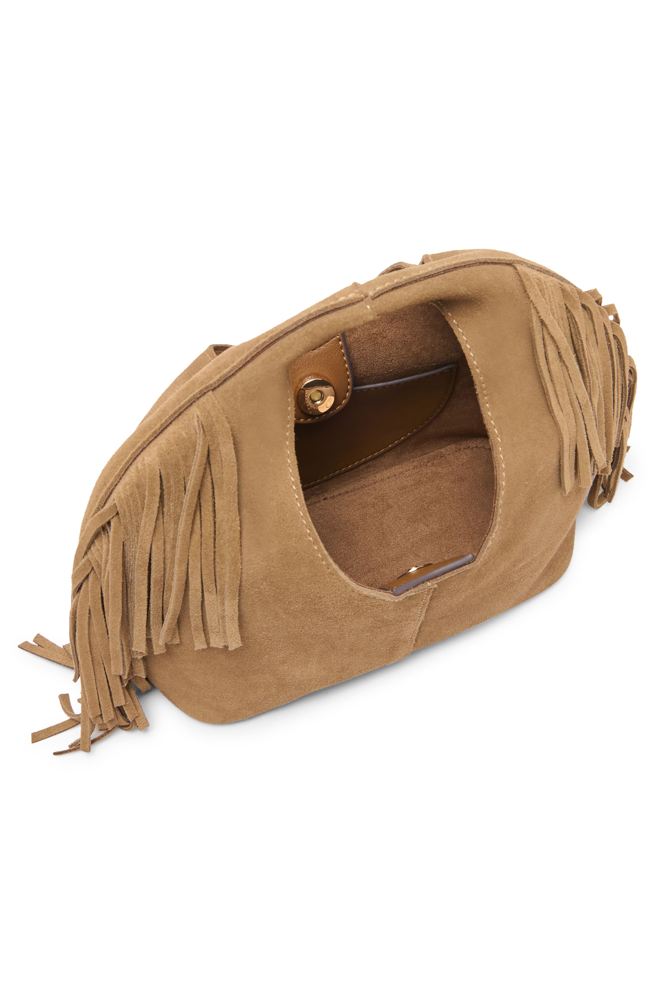 Delany Top Handle Bag, Alternate, color, CAMEL SUEDE