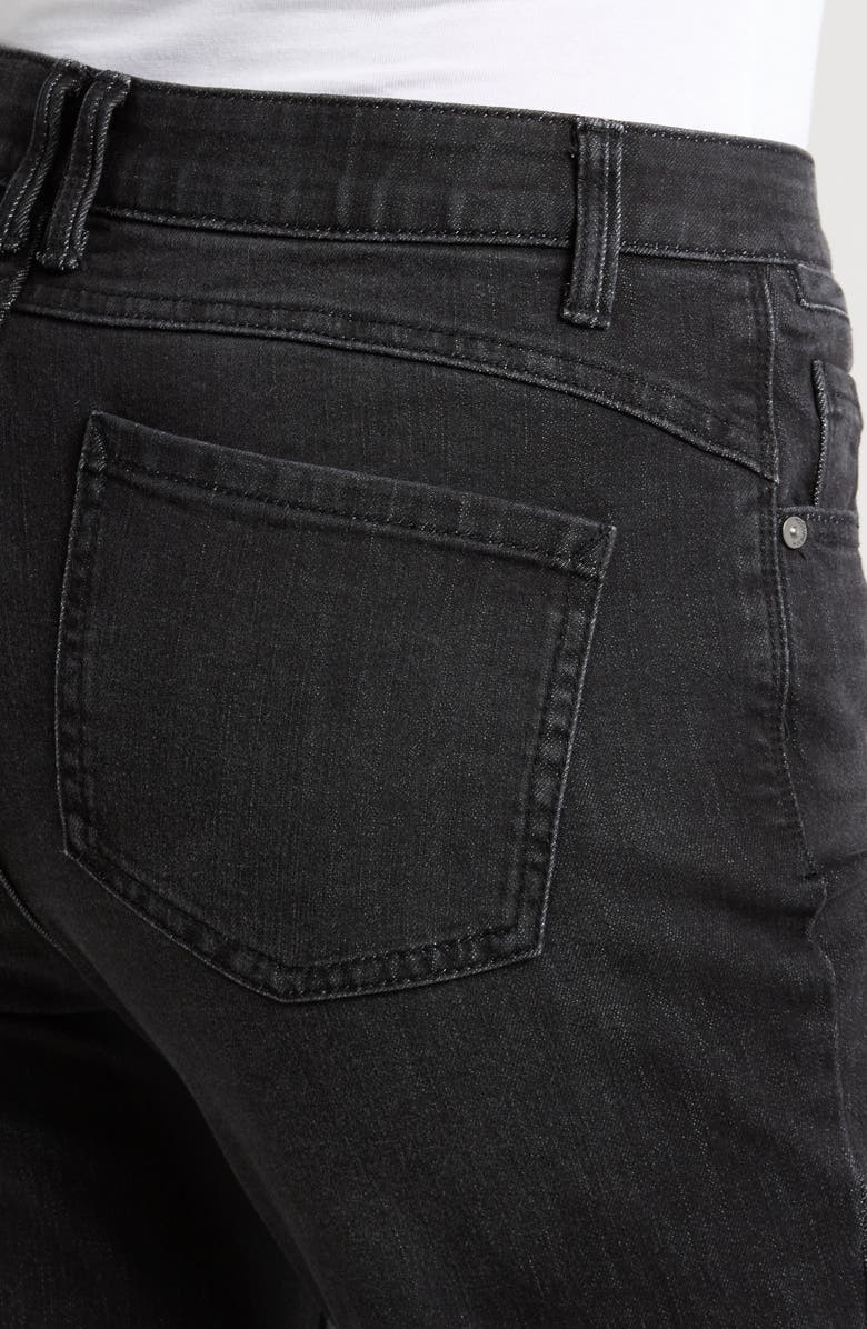 Wit & Wisdom 'Ab'Solution High Waist Two-Tone Straight Leg Ankle Jeans, Alternate, color, Washed Black