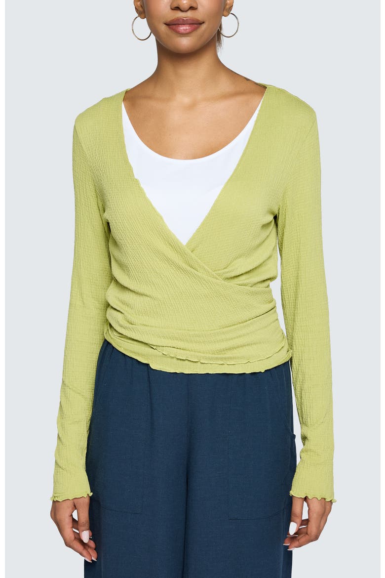 Kai Wrinkled Viscose Jersey Top, Main, color, Lime