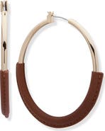 Lauren Ralph Lauren Leather Wrap Hoop Earrings