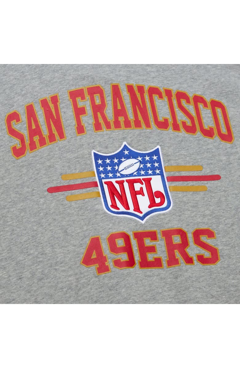 Mitchell & Ness Men's Mitchell & Ness Heather Gray San Francisco 49ers All Over 4.0 Vintage Logo Pullover Sweatshirt, Alternate, color, 