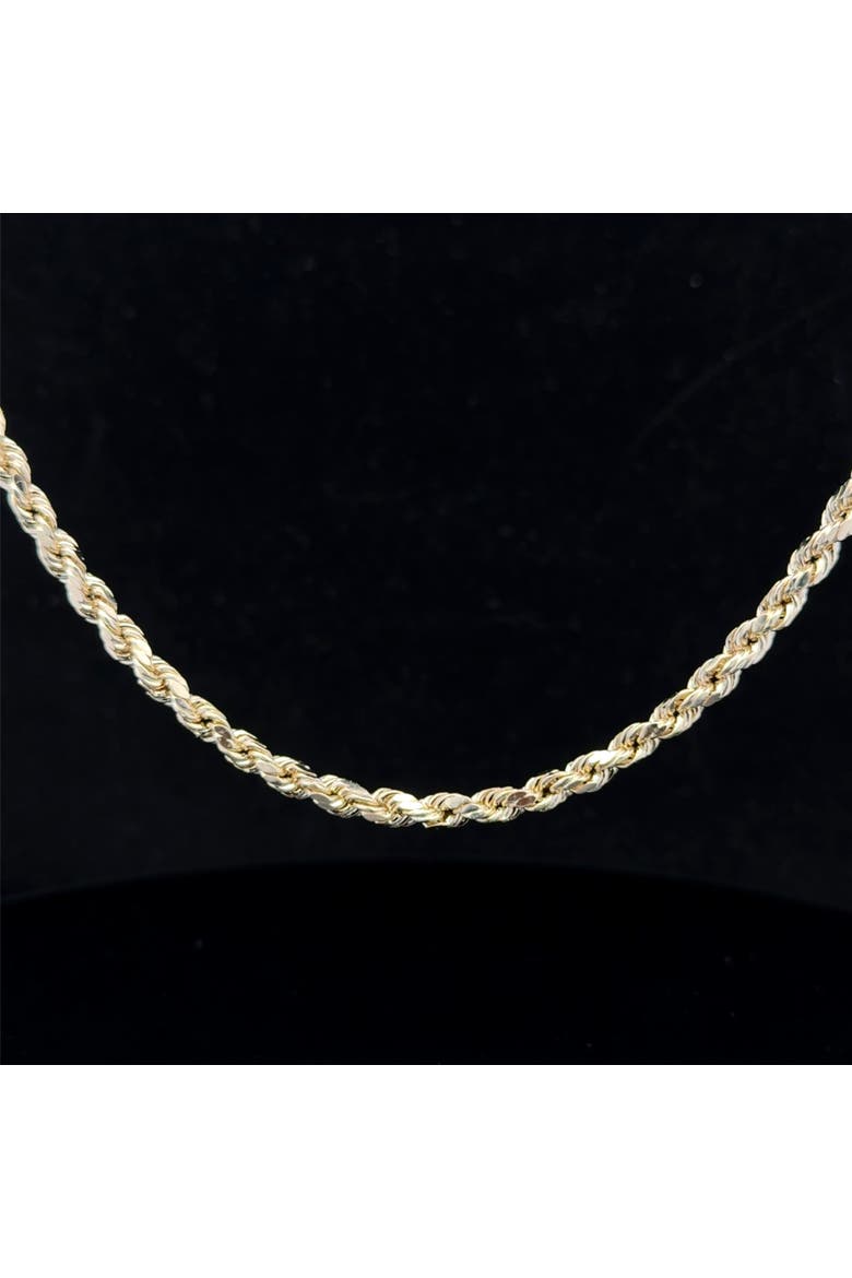 14K Diamond Cut Rope 3.25mm 22in Chain Necklace, Alternate, color, Yellow Gold