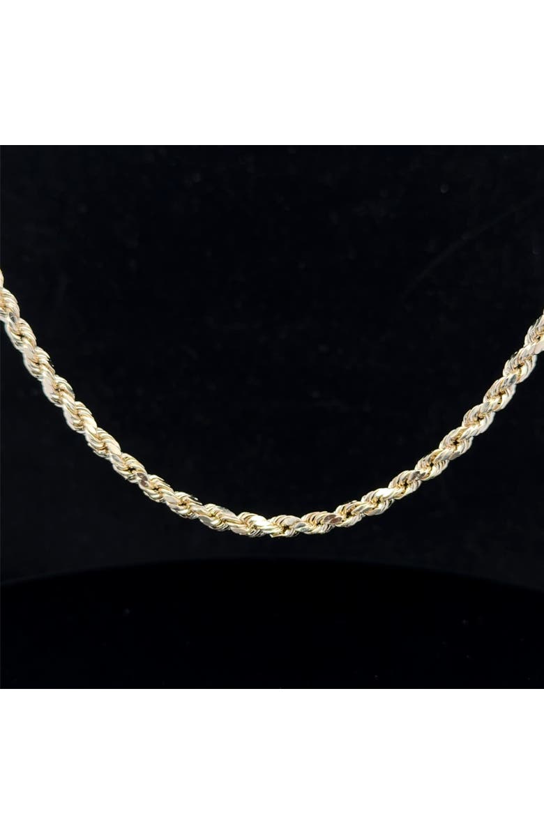 Ancona Jewelry 14K Diamond Cut Rope 3.25mm 22in Chain Necklace, Alternate, color, Yellow Gold