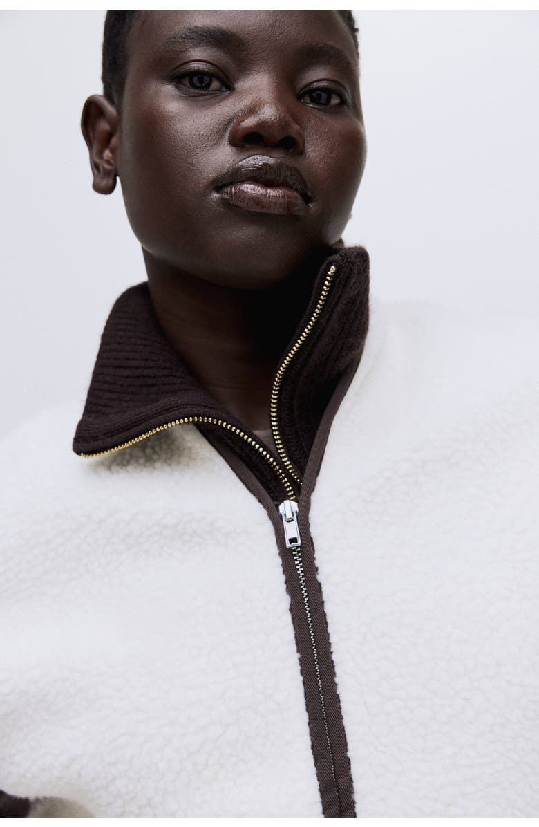 H&M Teddy Gilet, Alternate, color, Cream