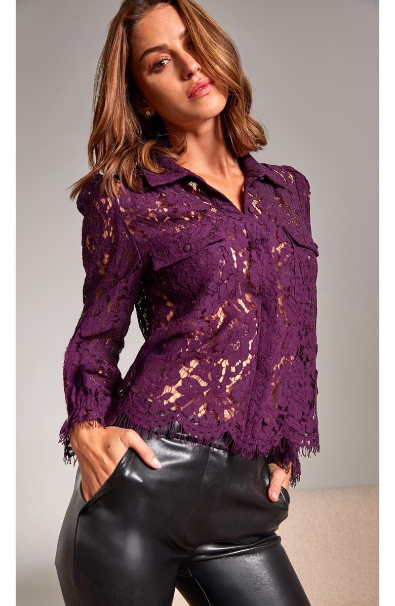 Generation Love Lina Lace Shirt, Alternate, color, Purple