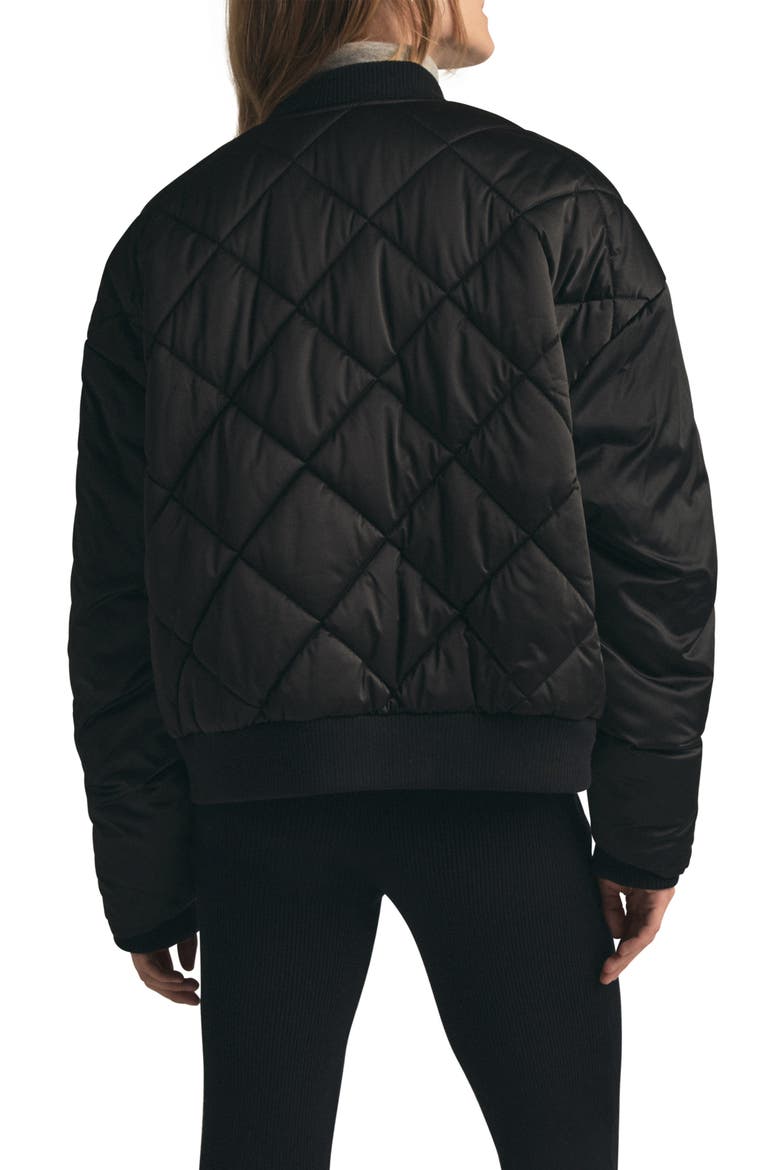 The Favorite Quilted Bomber Jacket, Alternate, color, BLACK/BLACK