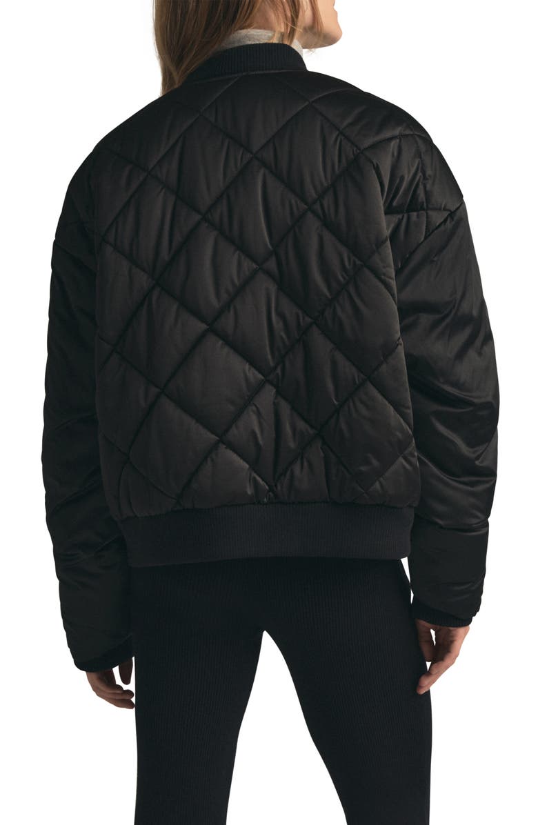 Favorite Daughter The Favorite Quilted Bomber Jacket, Alternate, color, Black/Black