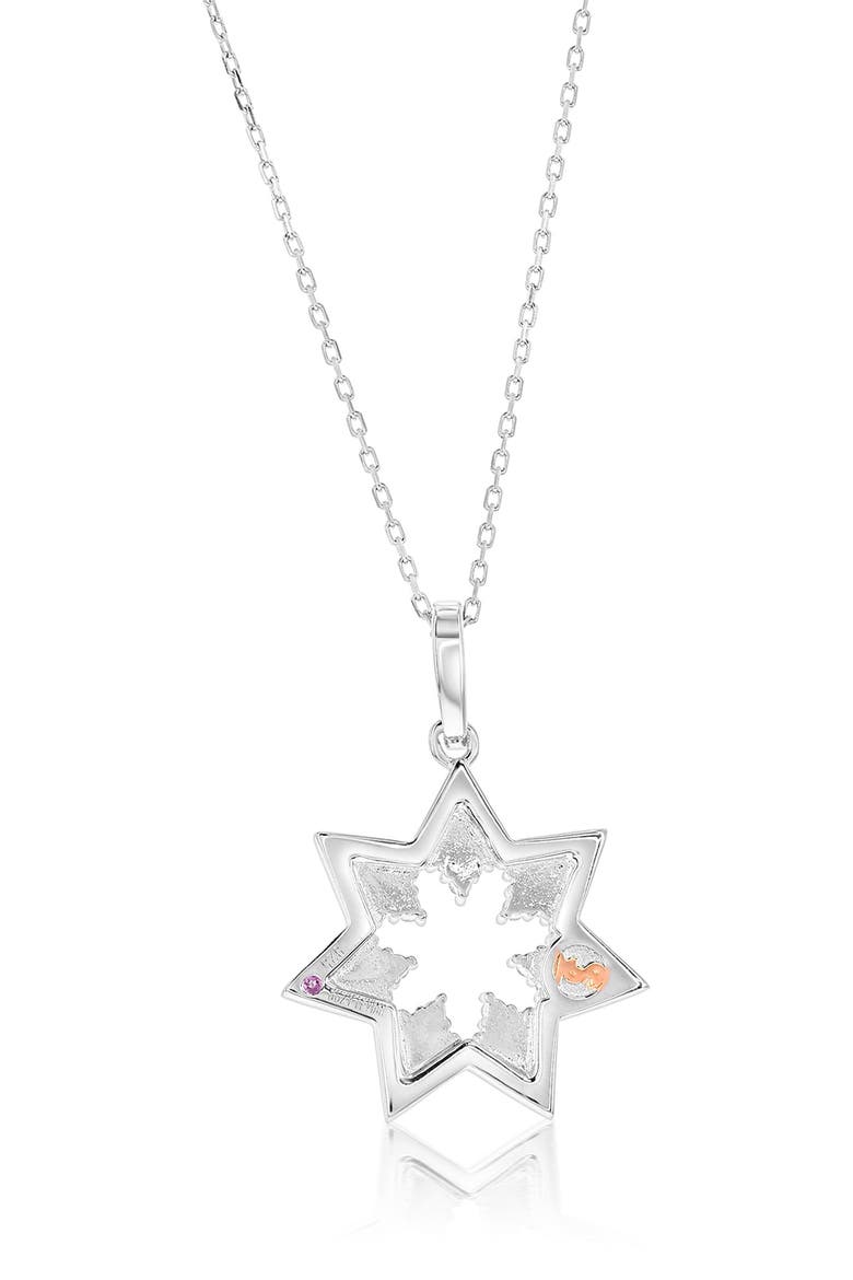 Cubic Zirconia Starburst Pendant Necklace, Alternate, color, SILVER