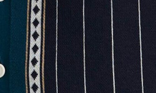Original Penguin Stripe Jacquard Button-up Polo In Blue