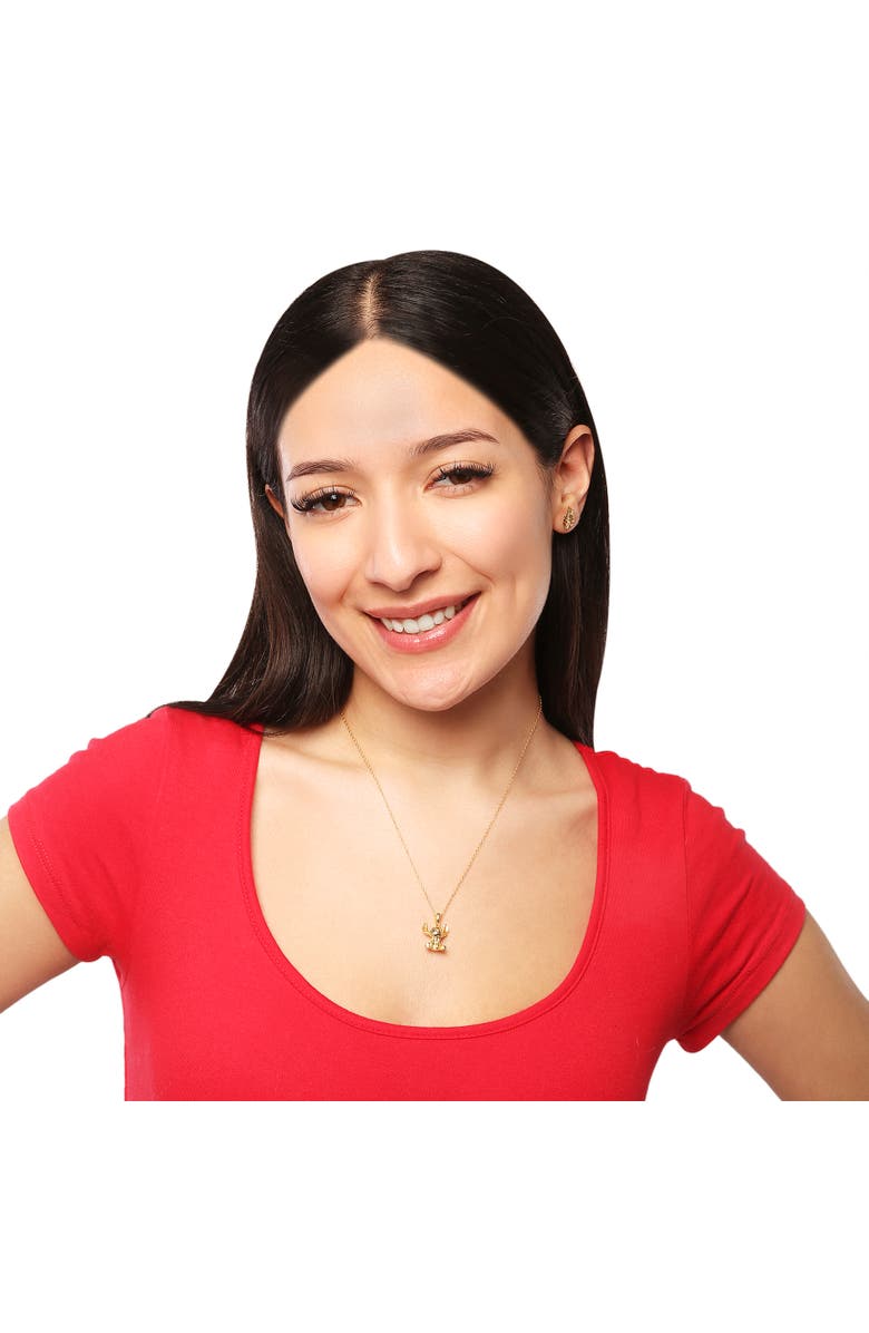 Disney Sterling Silver Stitch Necklace, Alternate, color, Gold