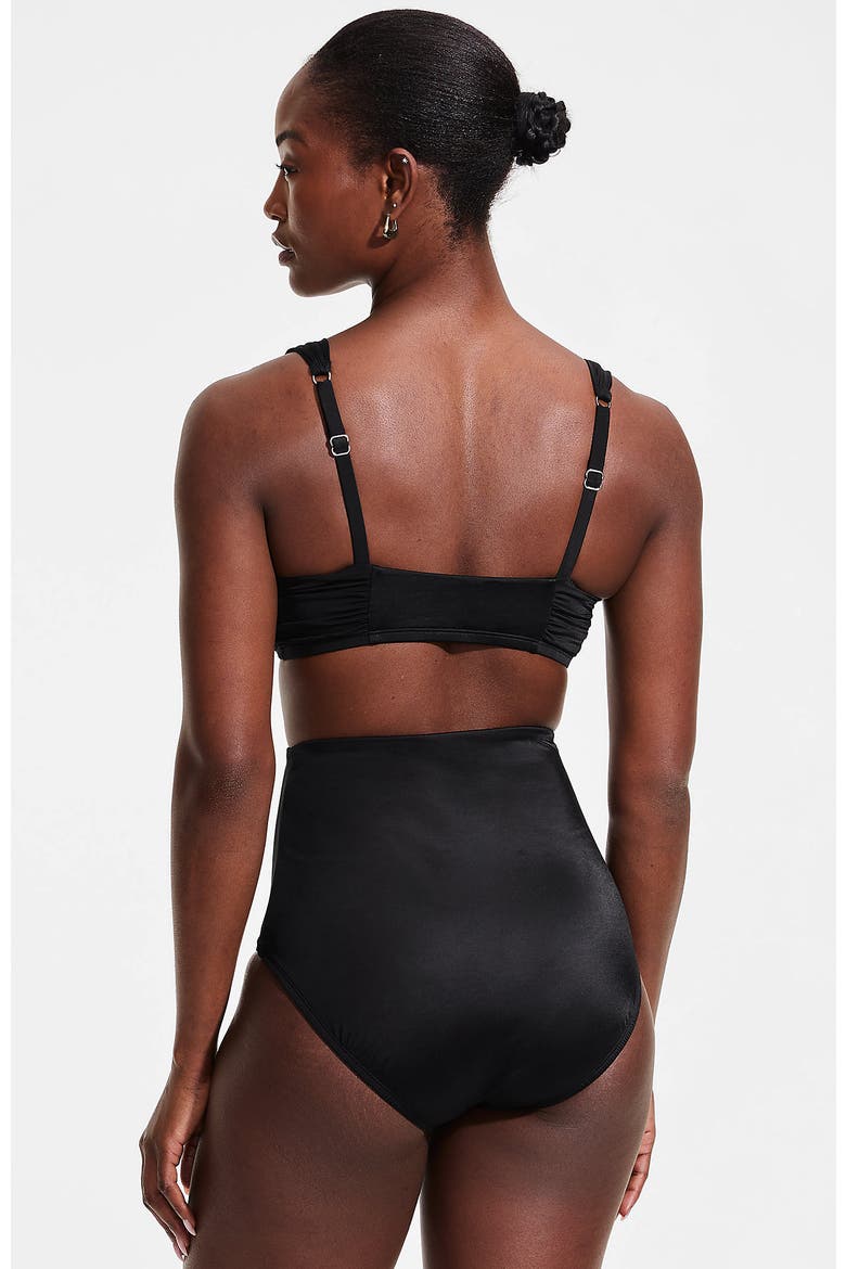 Slender Lite Sweetheart Shirred Bikini Top, Alternate, color, Black