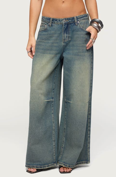 Adjustable Low Rise Baggy Jeans