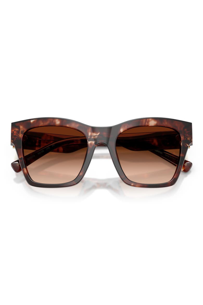 53mm Square Sunglasses, Alternate, color, DARK RED HAVANA / BROWN
