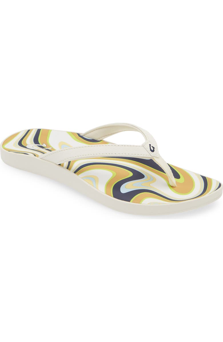 OluKai Puawe Flip Flop, Main, color, White Sand / Swirl