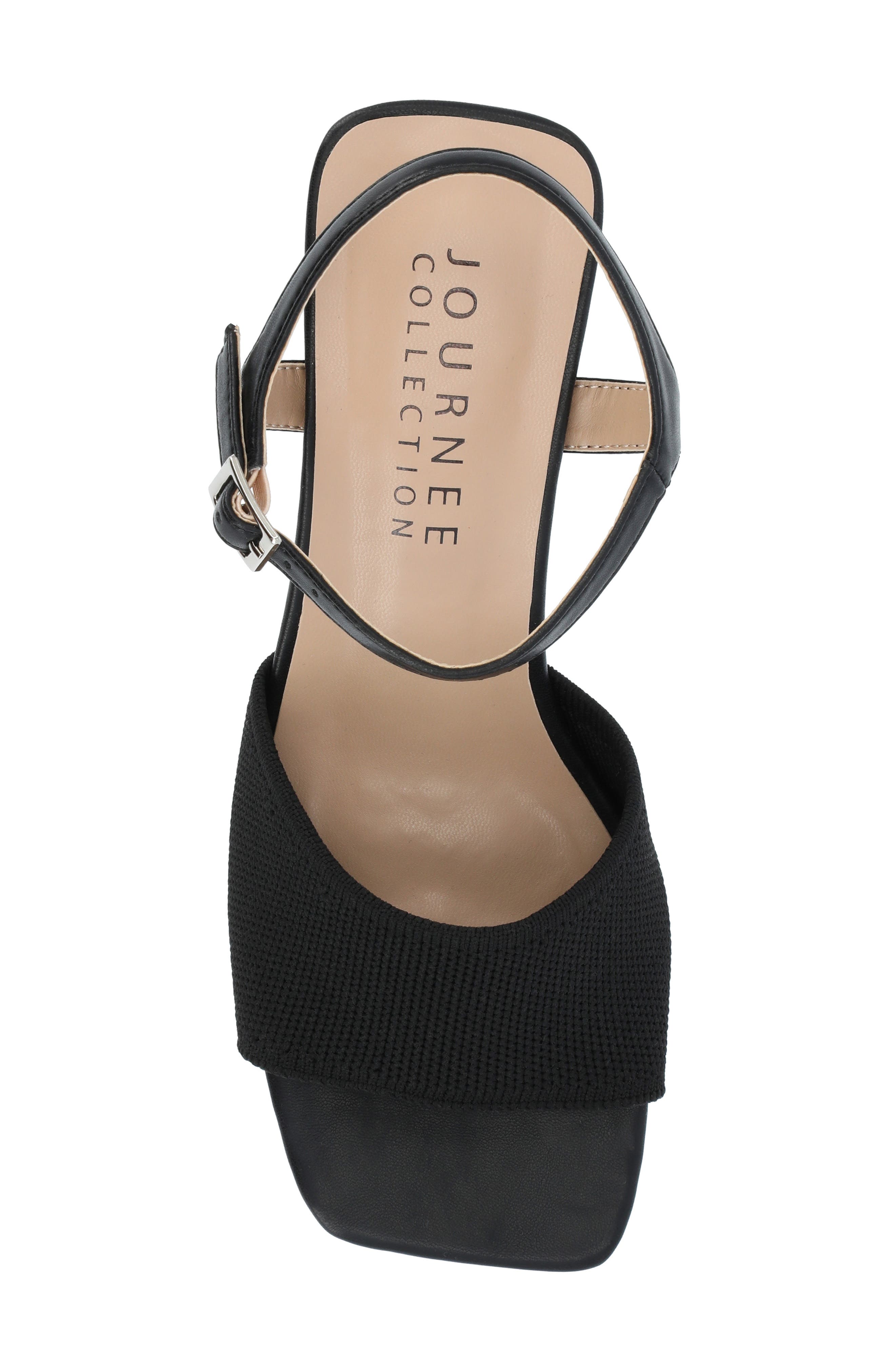 Journee Collection Evylinn Knit Block Heel Sandal, Alternate, color, 