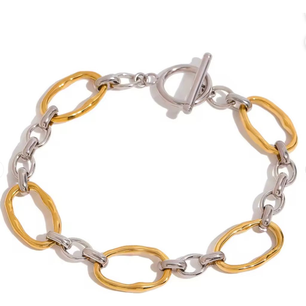 Macrae & Co . Mixed Metal Chain Link Bracelet In Multi