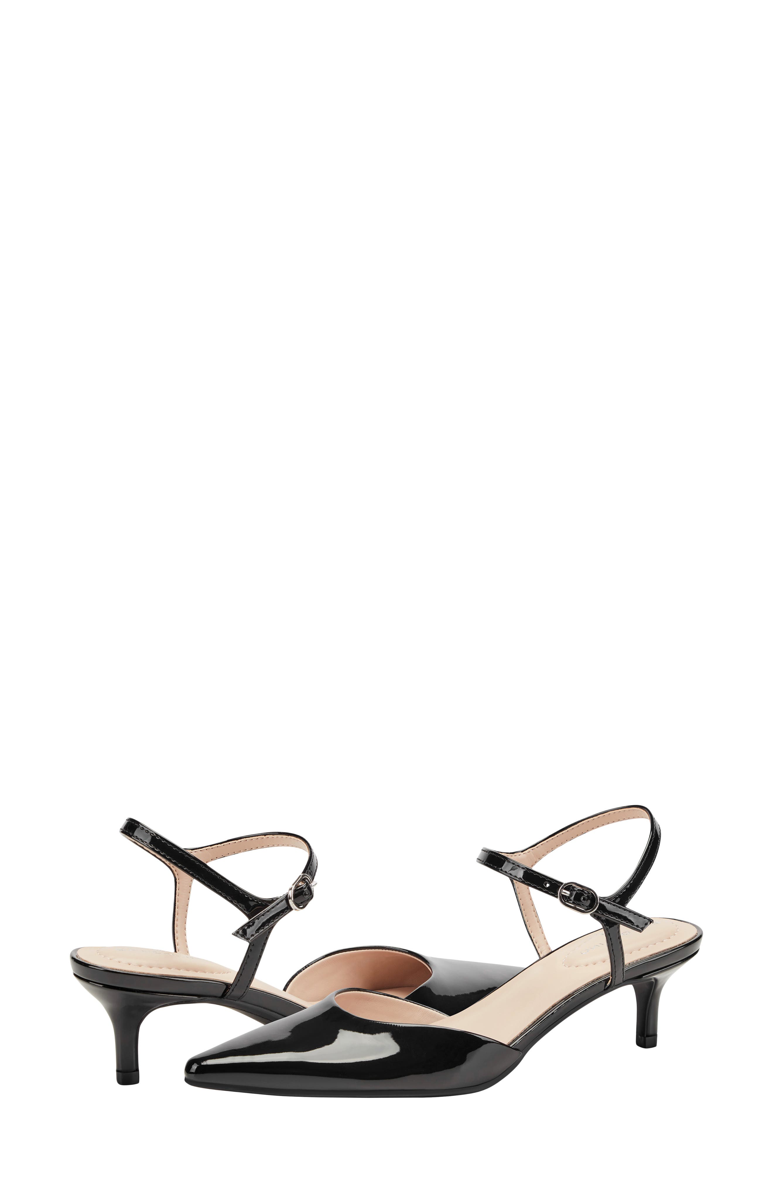 Bandolino Rose Ankle Strap Pointed Toe Kitten Heel Sandal, Alternate, color, 