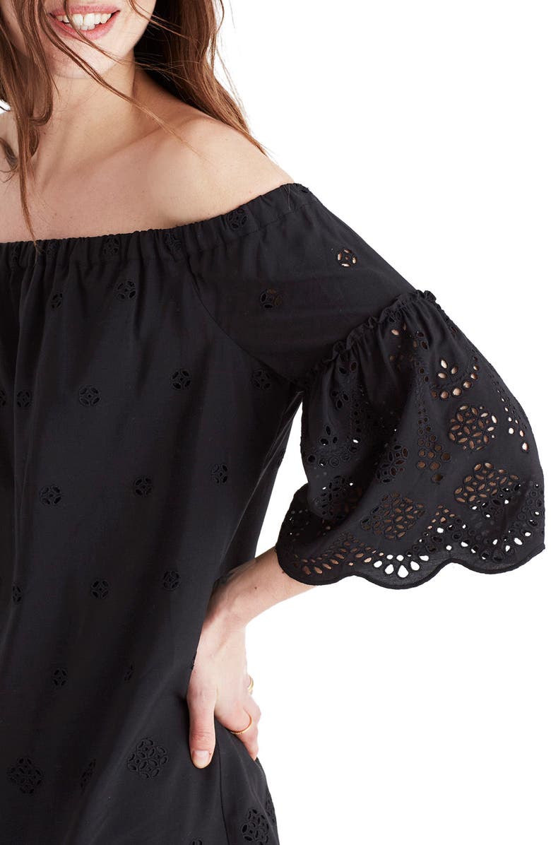 Madewell Eyelet Off the Shoulder Dress, Alternate, color, 