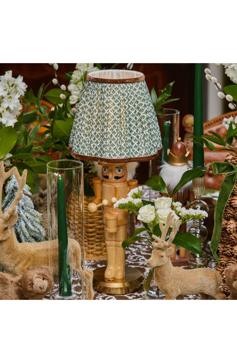 Mrs. Alice Olive & Chocolate Lotus Lampshade, Alternate, color, Green