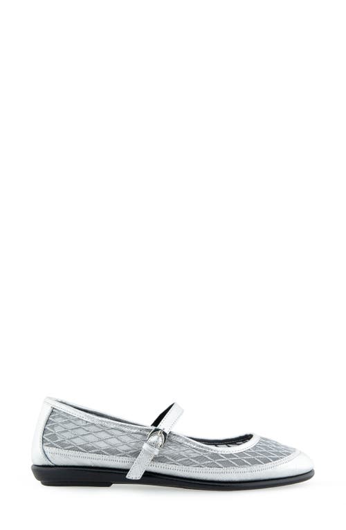 Aerosoles Baylee Mesh Mary Jane Flat In Silver Mesh Fabric