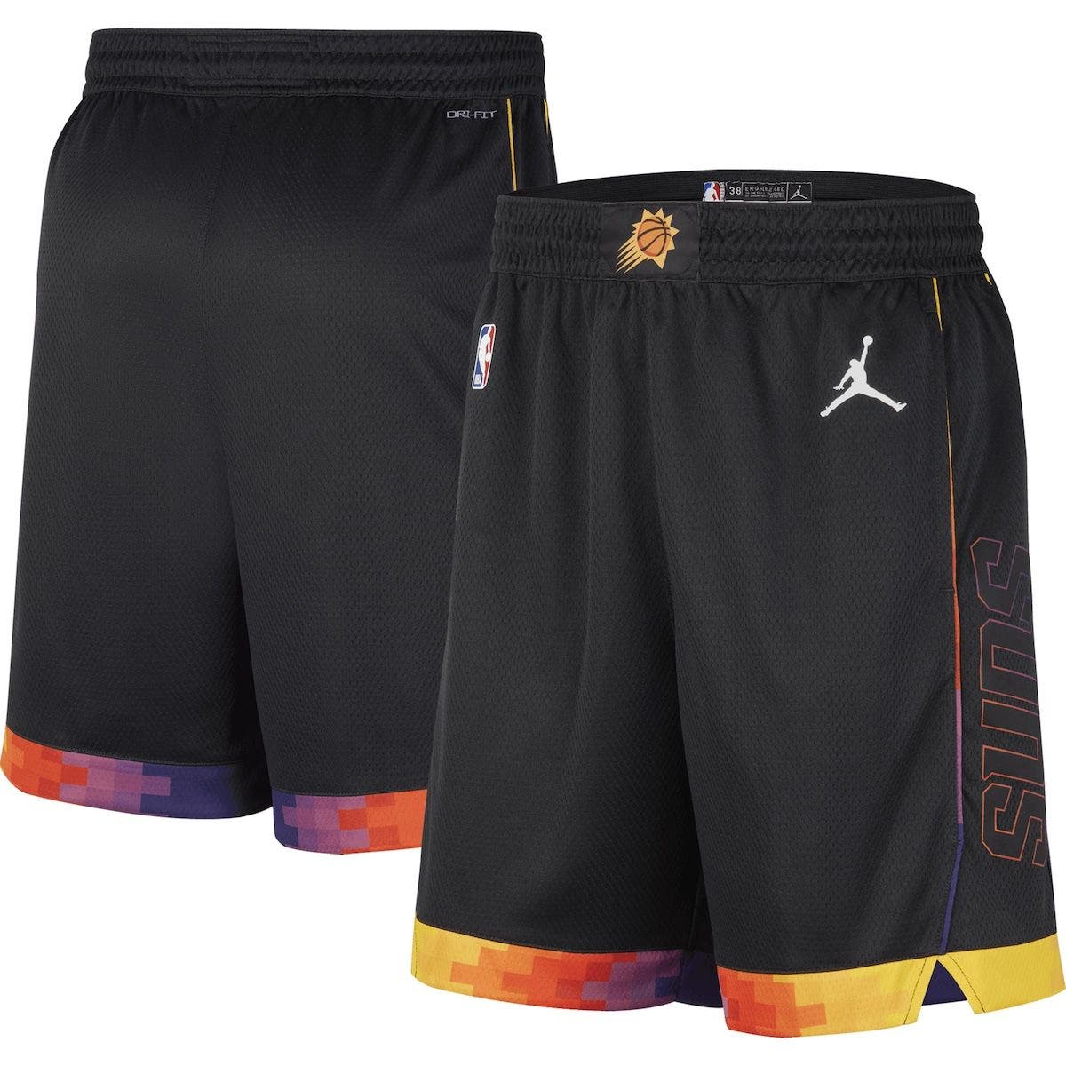 black and orange jordan shorts