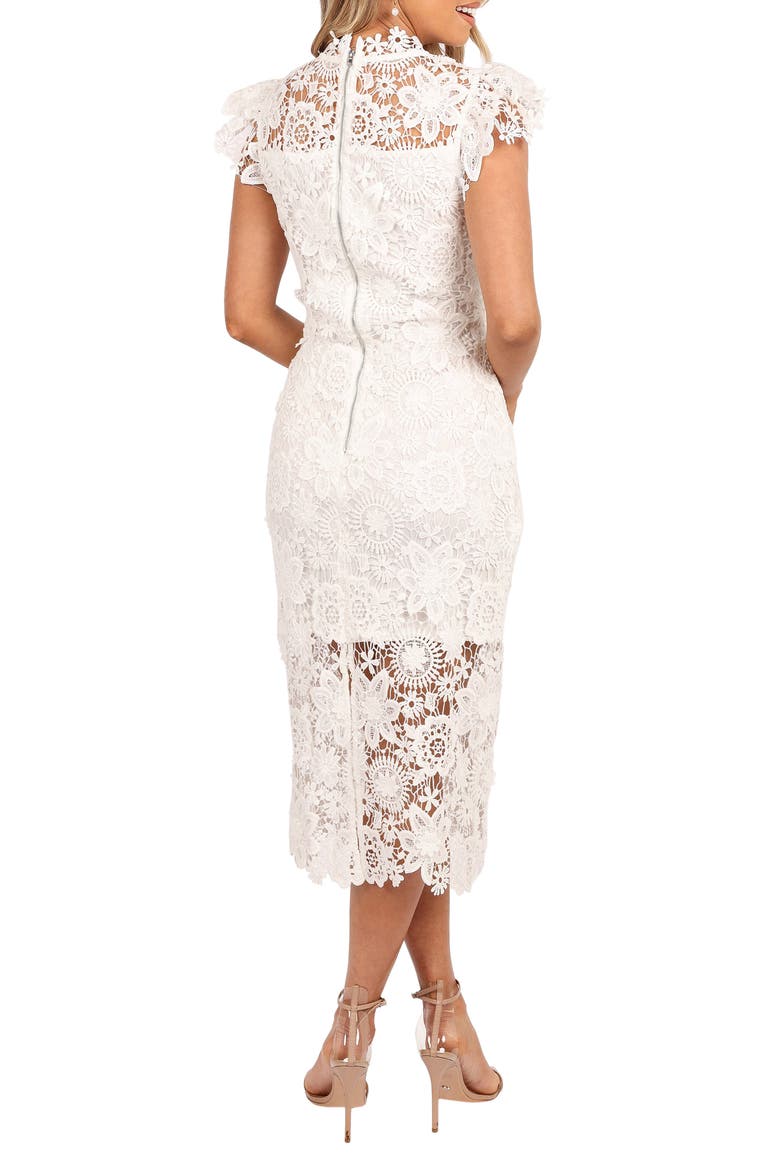 Becca Lace Midi Dress, Alternate, color, WHITE
