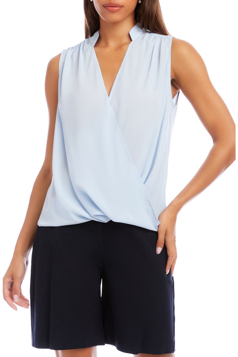 Sleeveless Crepe Top, Main, color, LIGHT BLUE