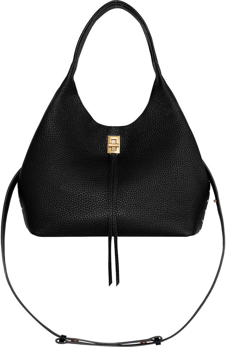 Rebecca Minkoff Darren Leather Carrysome Bag, Main, color, Black
