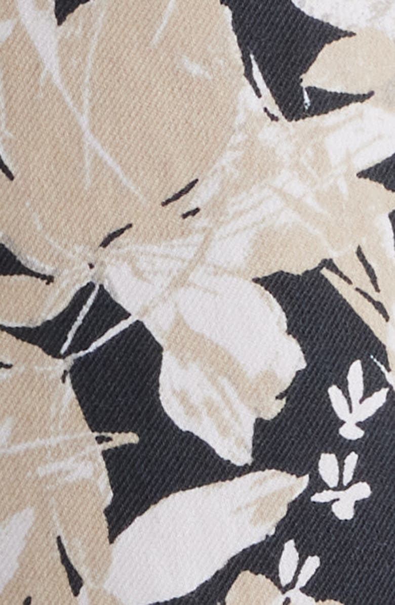 Nordstrom Floral Short Sleeve Stretch Cotton Blend Button-Up Shirt, Alternate, color, Black Annie Floral