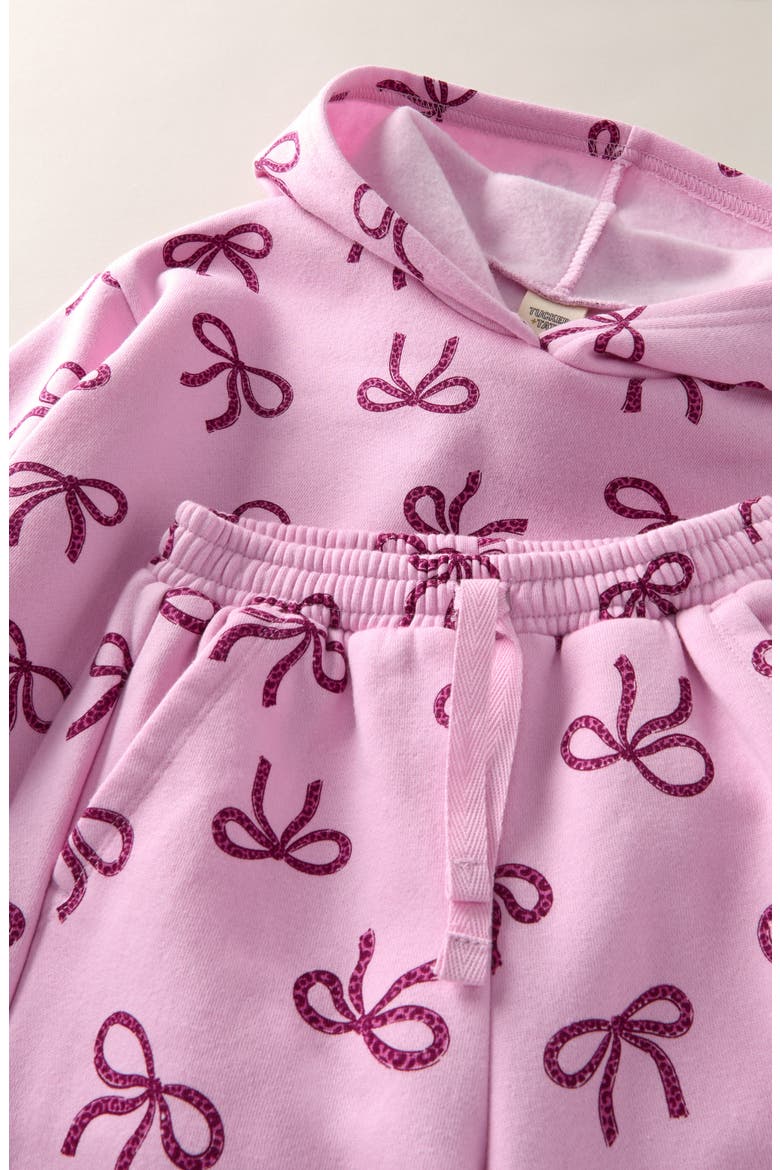 Kids' Fleece Hoodie & Pants Set, Alternate, color, PINK LAVENDER LEOPARD BOWS