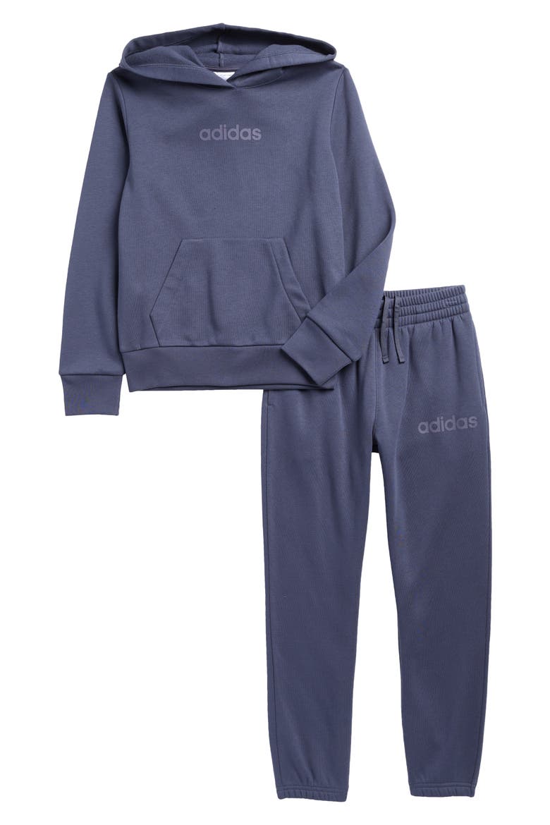 Kids' Cotton Blend Fleece Hoodie & Pants Set, Main, color, SHADOW NAVY
