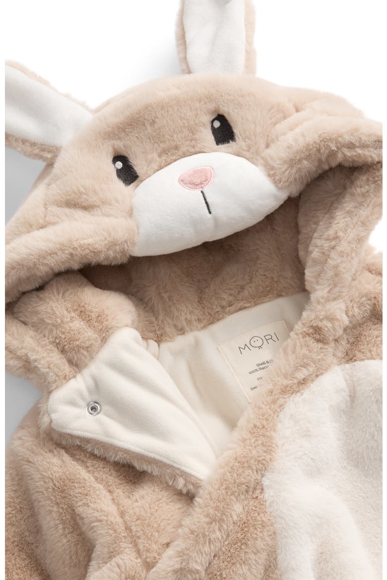 Faux Fur Character Pramsuit, Alternate, color, Tapioca Bunny