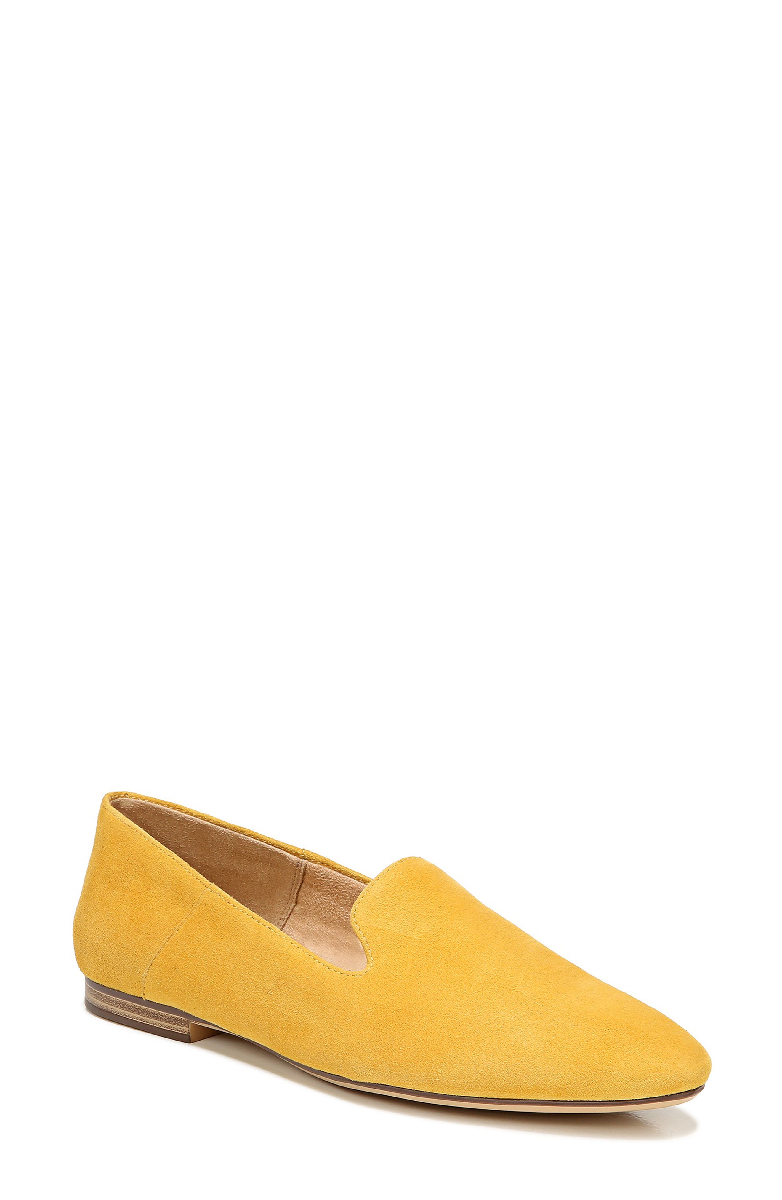 Lorna Collapsible Heel Loafer, Main, color, SUNSET YELLOW SUEDE