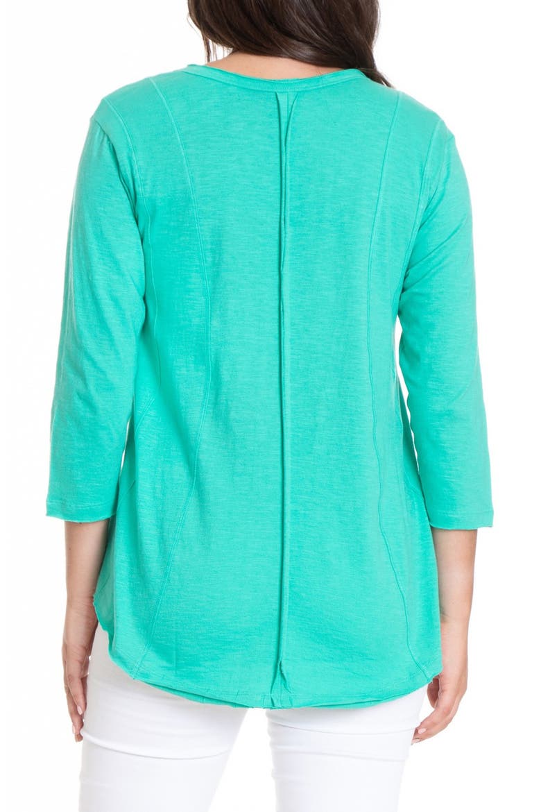 Slub Cotton V-Neck T-Shirt, Alternate, color, GARDEN GREEN