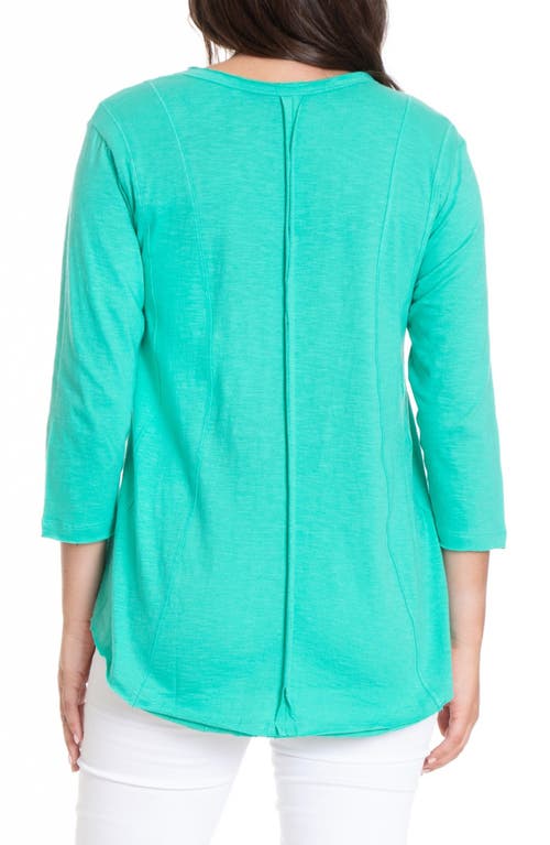Apny Slub Cotton V-neck T-shirt In Garden Green